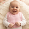 BB8: Plain Pink Pull Over Head Bib (Made in UK)